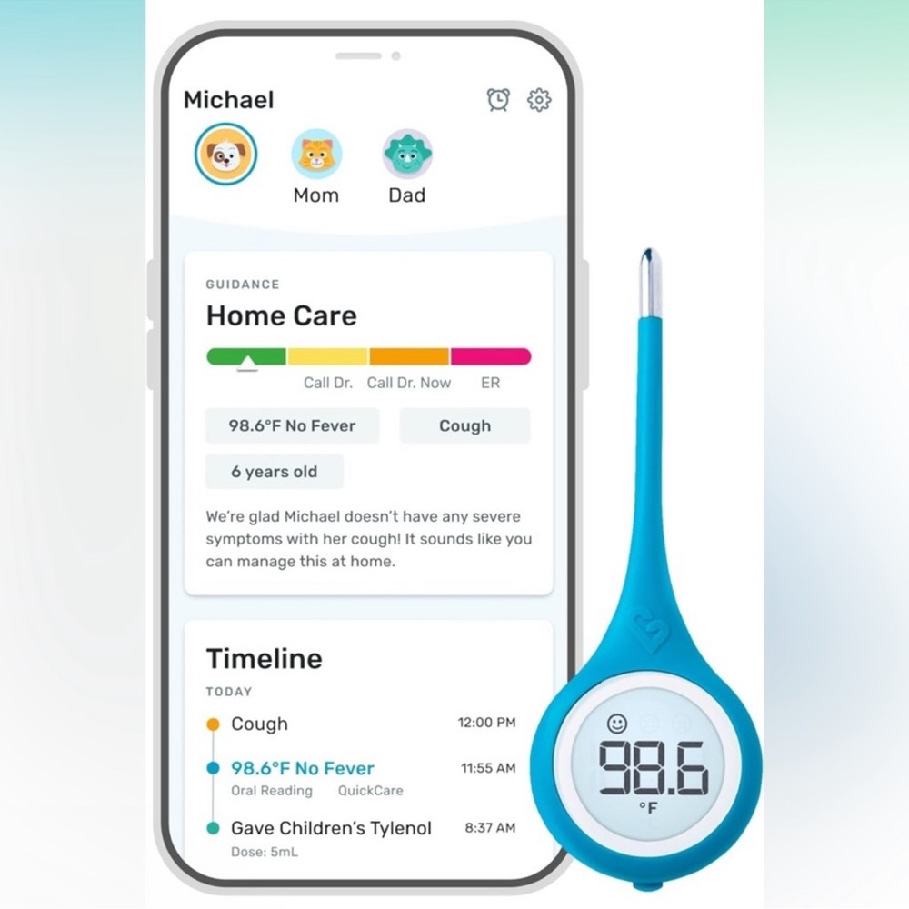 *2-Pack* Kinsa QuickCare Stick Oral Smart App Connected Thermometer